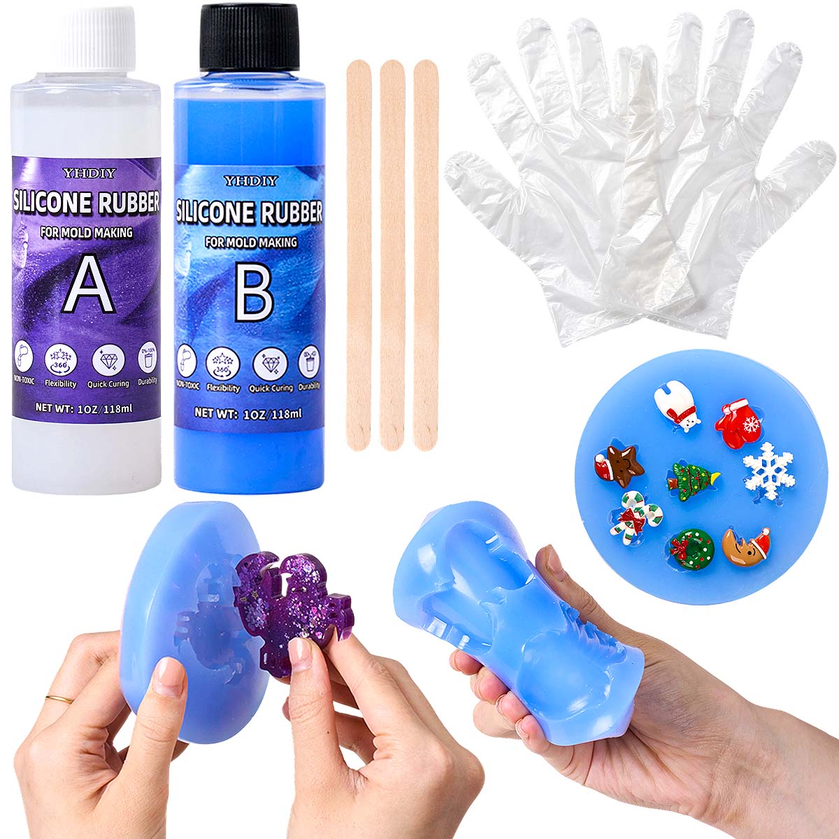 Soap Making Kit For Beginners - 118ml/296ml Silicone Mold Making Kit for