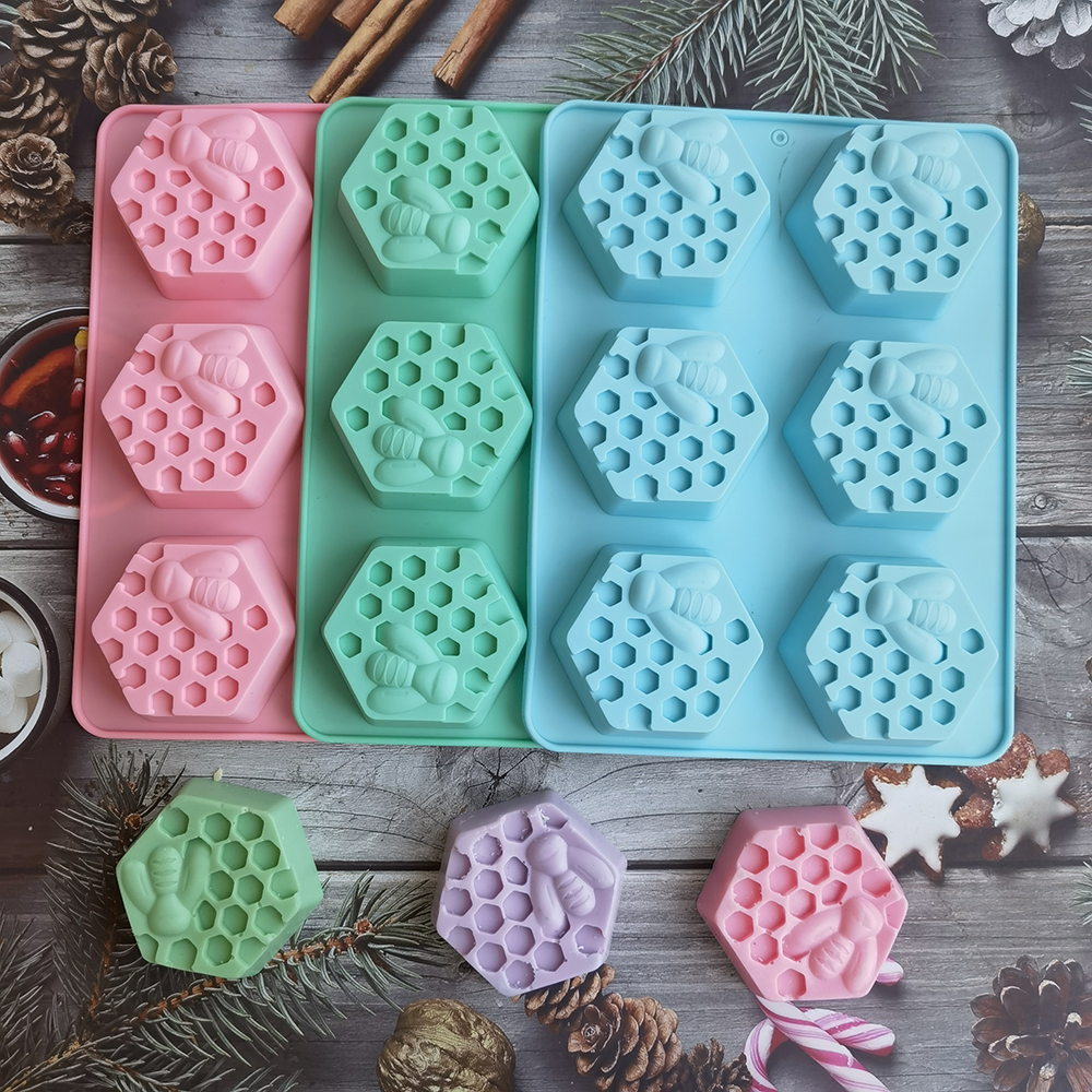 Soap Making Kit For Beginners - Silicone Hexagonal Bee Soap Mold for