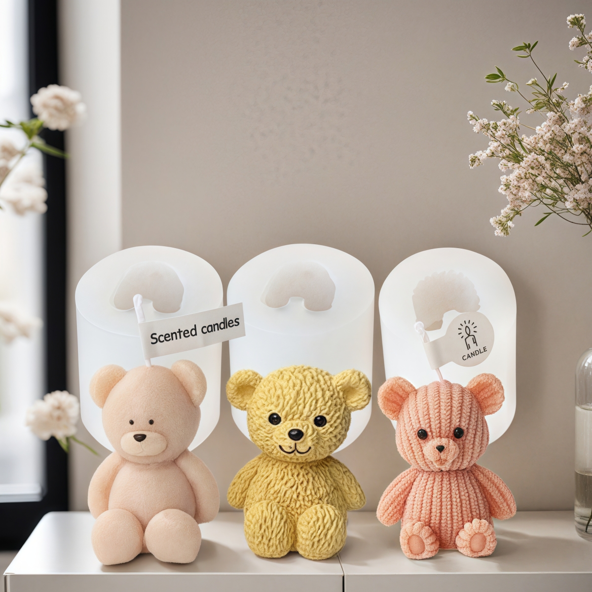 Soap Making Kit For Beginners - 3D Cute Bear Candle Making Mould