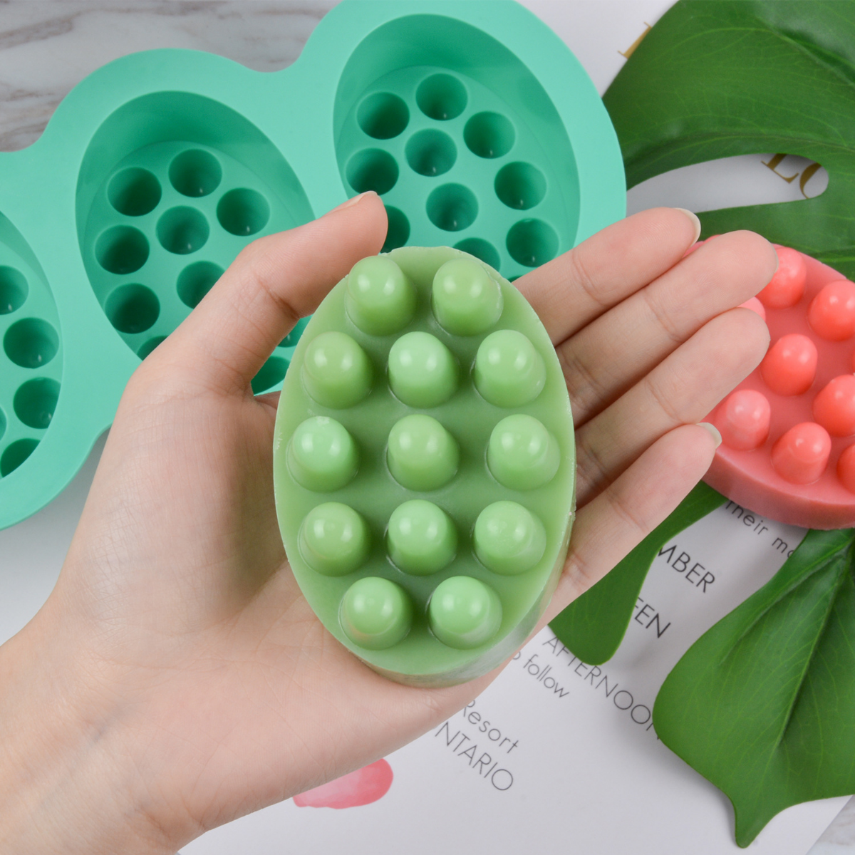 Soap Making Kit For Beginners - 4 Hole Oval Massage Soap Silicone