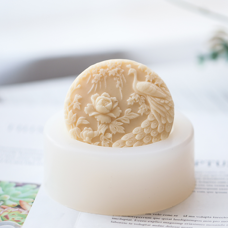 Soap Making Things - Peacock Flower Pattern Silicone Soap Mold