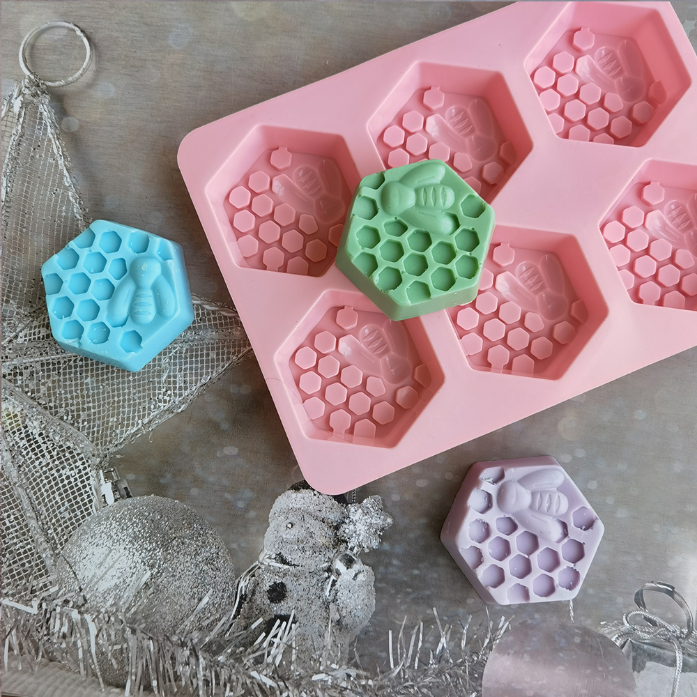 Silicone Hexagonal Bee Soap Mo - مراجعة Soap Making Kit For Beginners وسعره