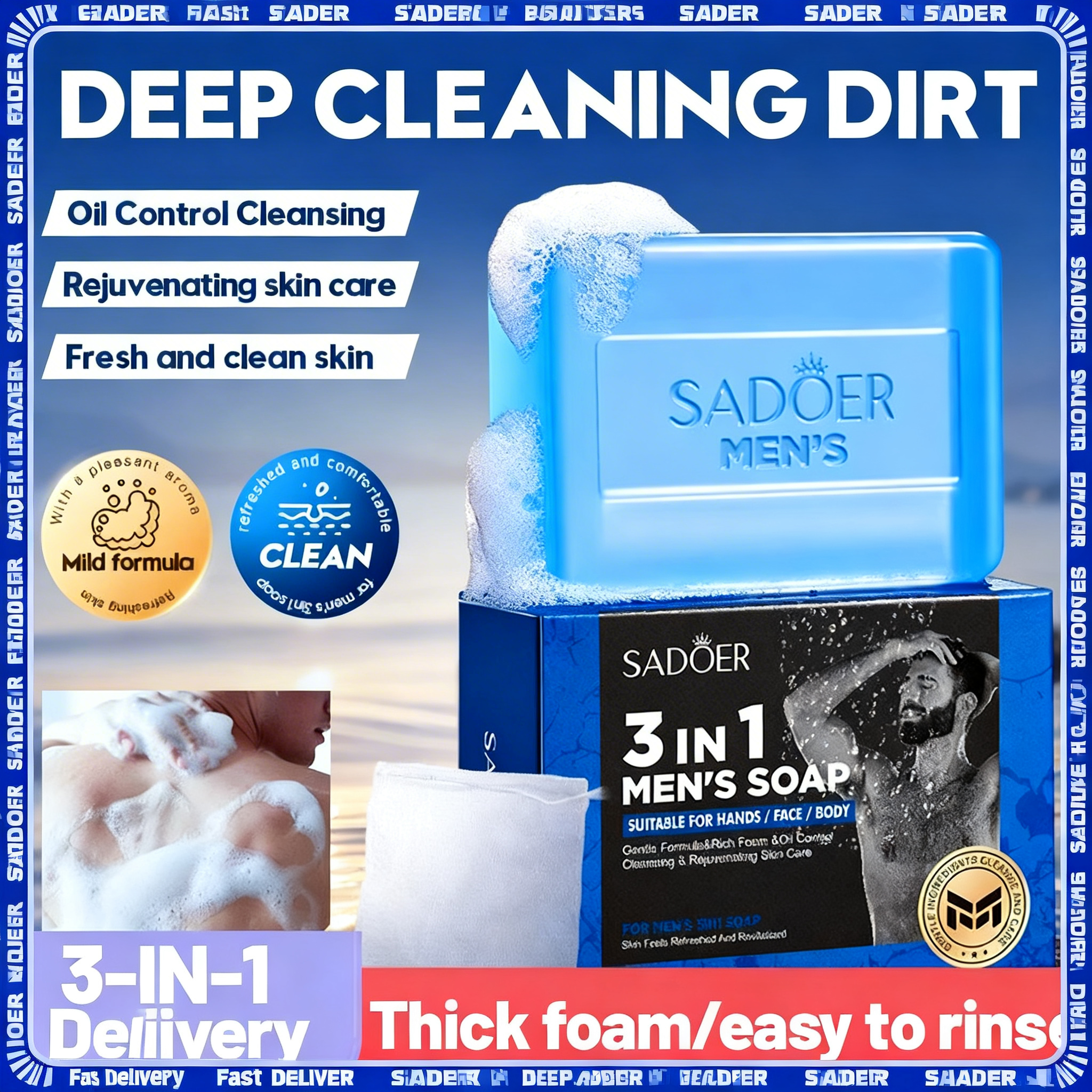 1/2PCS SADOER Men'S Three In O - مراجعة Castor Oil Soap وسعره