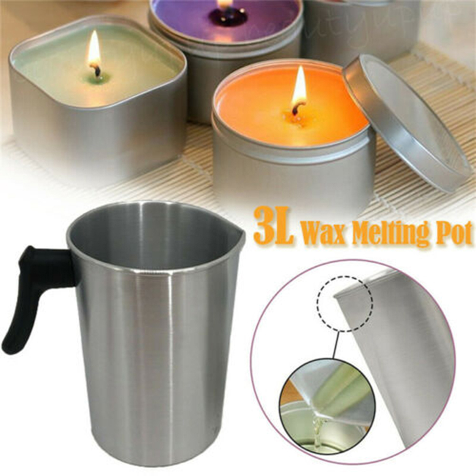1.2L/1.8L/3L Aluminum Wax Melt - مراجعة Soap Making Jar وسعره