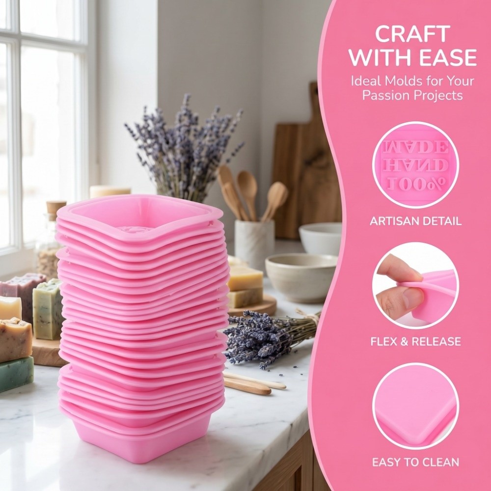 25PCS Silicone Silicone Soap M - مراجعة Soap Making Cold Process وسعره