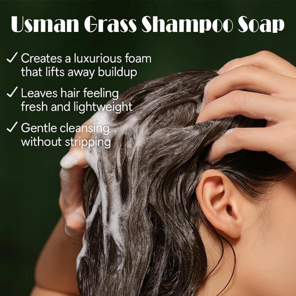 80g Usman Grass Solid Shampoo  - مراجعة Castor Oil Soap وسعره