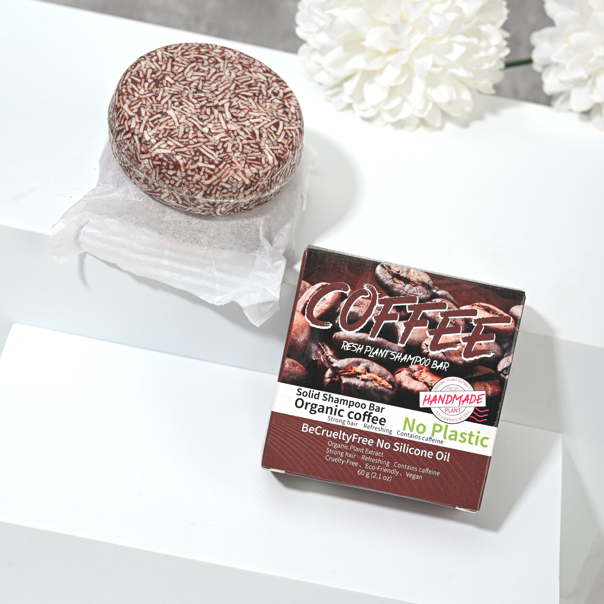 J+60g Coffee Solid Shampoo Moi - مراجعة Castor Oil Soap وسعره