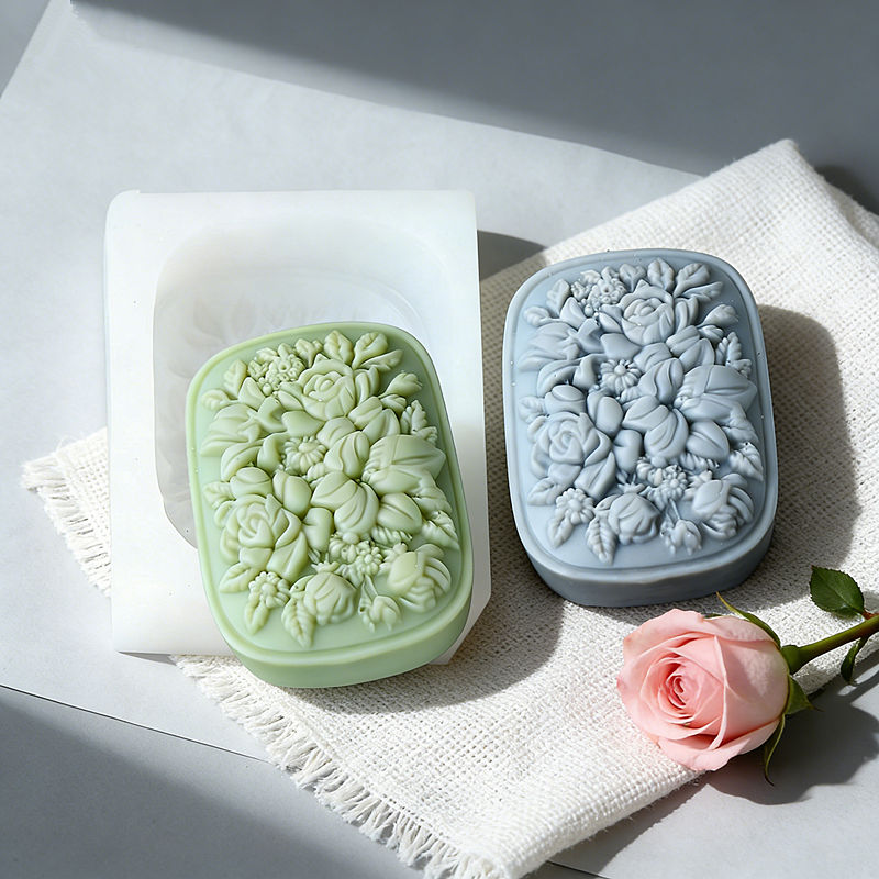 Square Floral Silicone Soap Mo - مراجعة Soap Making Things وسعره