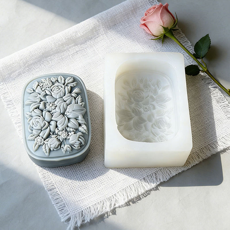 Square Floral Silicone Soap Mo - مراجعة Soap Making Things وسعره