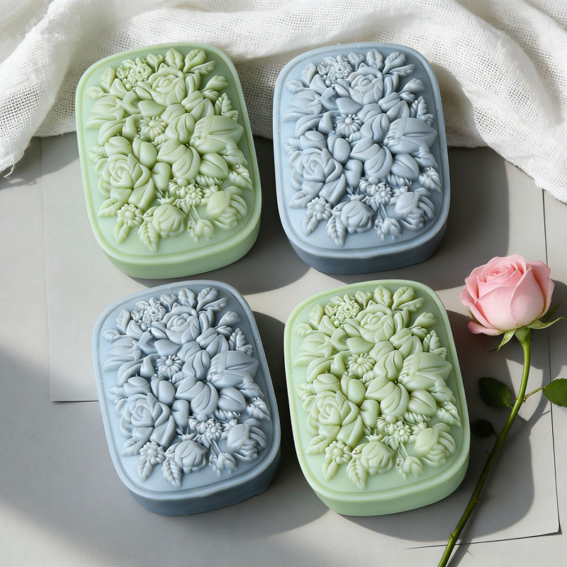 Square Floral Silicone Soap Mo - مراجعة Soap Making Things وسعره